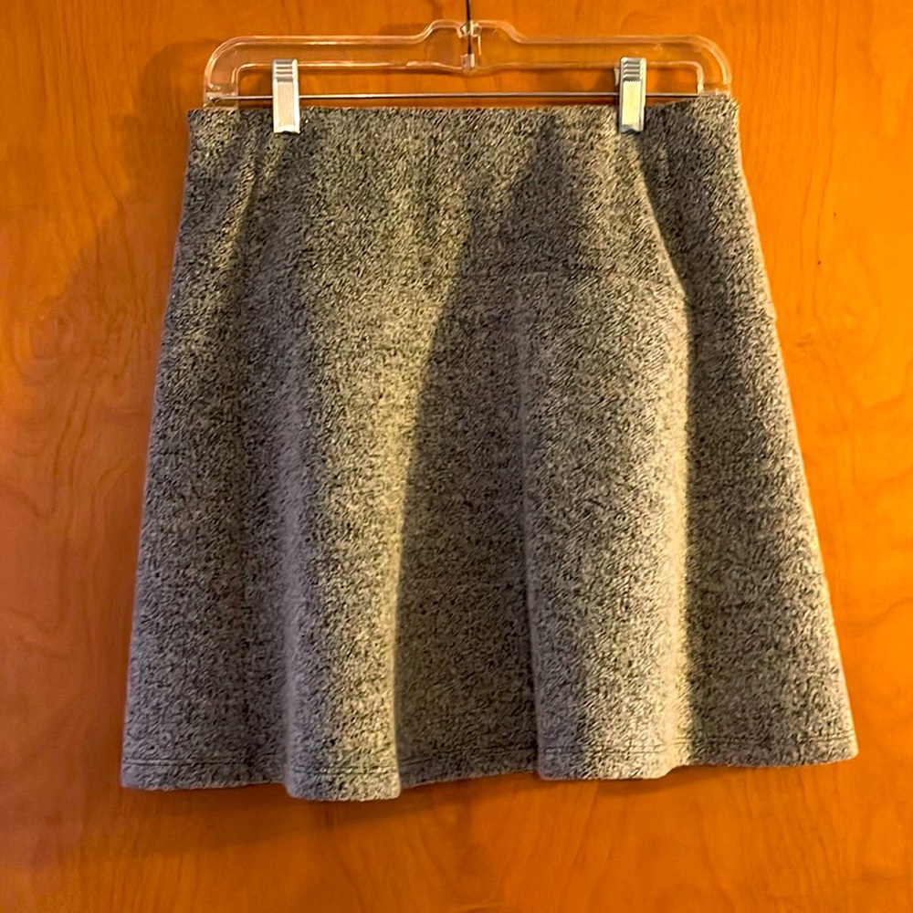 Black and Cream Soft and Fuzzy Flare Mini Skirt, Women’s Size SP